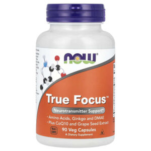 True Focus, 90 растительных капсул — NOW Foods