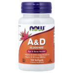 витамины A и D, 100 капсул — NOW Foods