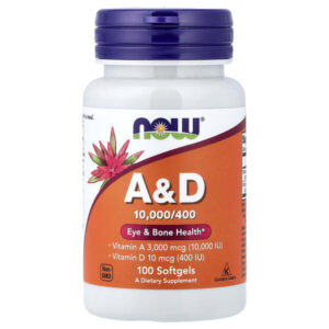витамины A и D, 100 капсул — NOW Foods
