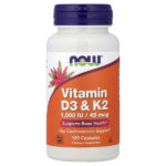 витамины D3 и K2, 120 капсул — NOW Foods