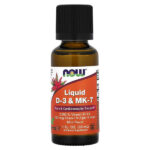 жидкий витамин D3 и MK-7, мята, 30 мл (1 жидк. унция) — NOW Foods
