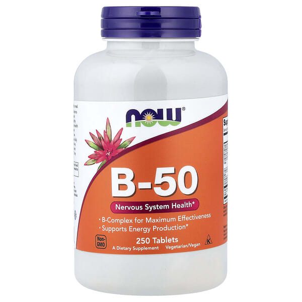 now00428_v_61.jpg B-50, добавка с витаминами группы В, 250 таблеток — NOW Foods