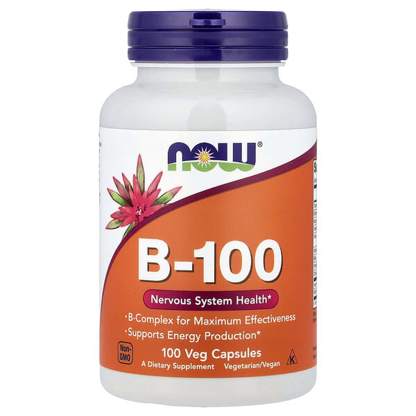 now00436_v_71.jpg B-100, 100 растительных капсул — NOW Foods
