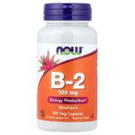 витамин B-2, 100 мг, 100 вегетарианских капсул — NOW Foods