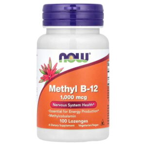 Methyl B-12, метилкобаламин, 1000 мкг, 100 таблеток для рассасывания — NOW Foods