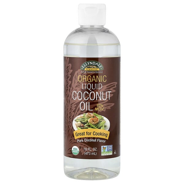 now00520_v_38.jpg Ellyndale® Organics, жидкое органическое кокосовое масло, чистый кокос, 473 мл (16 жидк. унций) — NOW Foods