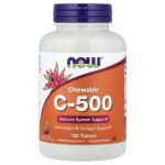 C-500, жевательные таблетки, с вишневым вкусом, 100 таблеток — NOW Foods