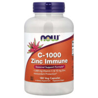 C-1000 Zinc Immune, витамин C и цинк для иммунитета, 180 растительных капсул — NOW Foods