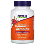Gamma E Complex, комплекс с витамином E и гамма-токоферолом, улучшенный, 120 капсул — NOW Foods