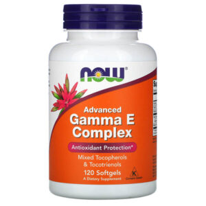 Gamma E Complex, комплекс с витамином E и гамма-токоферолом, улучшенный, 120 капсул — NOW Foods