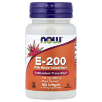 E-200 со смешанными токоферолами, 134 мг (200 МЕ), 100 мягких таблеток — NOW Foods