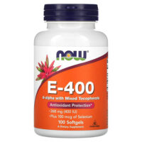 E-400 D-альфа со смешанными токоферолами, 100 мягких таблеток — NOW Foods