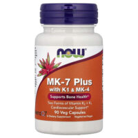 MK-7 Plus с K1 и MK-4, 90 растительных капсул — NOW Foods