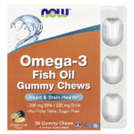 рыбий жир с омега-3, маракуйя, 36 жевательных таблеток — NOW Foods