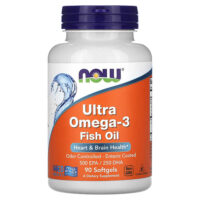 ультра омега-3, рыбий жир, 90 капсул — NOW Foods