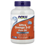 Ultra Omega 3-D™, рыбий жир с омега-3, 90 капсул из рыбьего желатина — NOW Foods