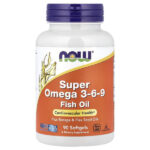 Super Omega-3-6-9, рыбий жир, 90 капсул — NOW Foods