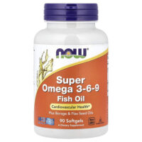 Super Omega-3-6-9, рыбий жир, 90 капсул — NOW Foods