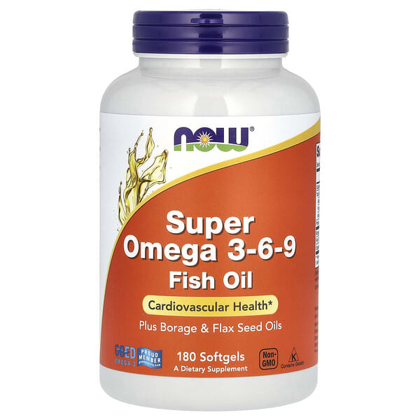 now01841_v_48.jpg Super Omega 3-6-9, добавка с омега-3-6-9, 180 капсул — NOW Foods
