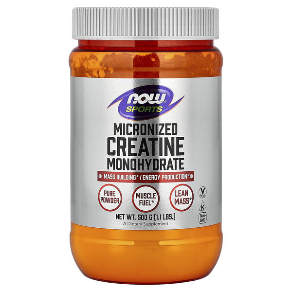 now02038_v_55.jpg Sports, микронизированный моногидрат креатина, 500 г (1,1 фунта) — NOW Foods