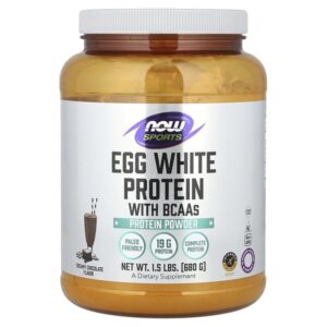 Sports, яичный белок с BCAA, сливочный шоколад, 680 г (1,5 фунта) — NOW Foods