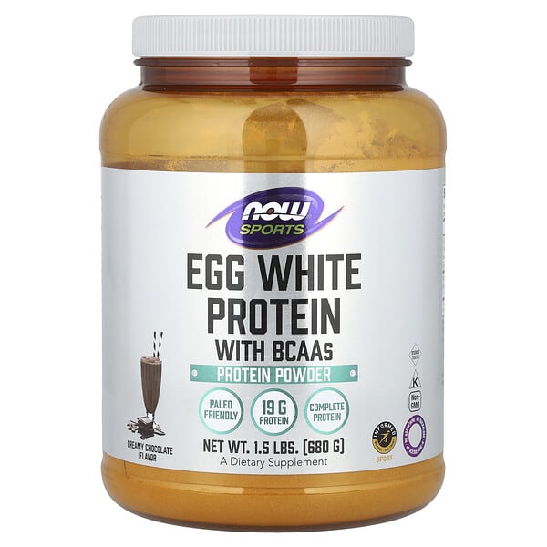 now02044_v_37.jpg Sports, яичный белок с BCAA, сливочный шоколад, 680 г (1,5 фунта) — NOW Foods