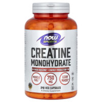Sports, моногидрат креатина, 750 мг, 240 вегетарианских капсул — NOW Foods