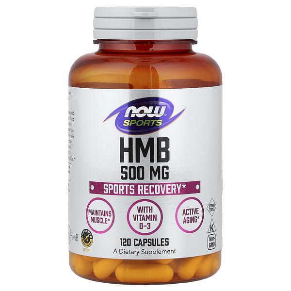now02054_v_56.jpg Sports, HMB с витамином D3, 120 капсул (500 мг в 1 капсуле) — NOW Foods