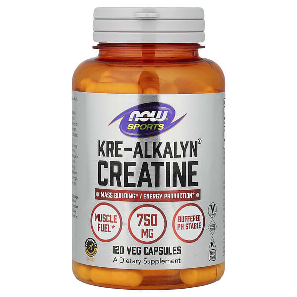 now02055_v_33.jpg Sports, креатин Kre-Alkalyn®, 120 растительных капсул (750 мг в 1 капсуле) — NOW Foods