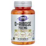 Sports, D-рибоза, 750 мг, 120 растительных капсул (125 мг в 1 капсуле) — NOW Foods