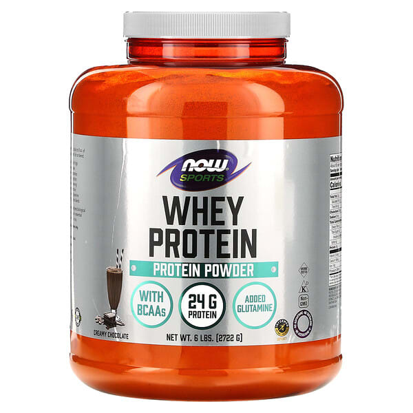 now02182_v_21.jpg Сывороточный протеин, сливочный шоколад, 2722 г (6 фунтов) — NOW Foods