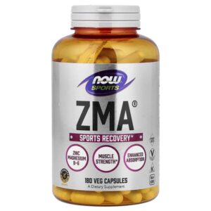 Sports, ZMA®, 180 растительных капсул — NOW Foods