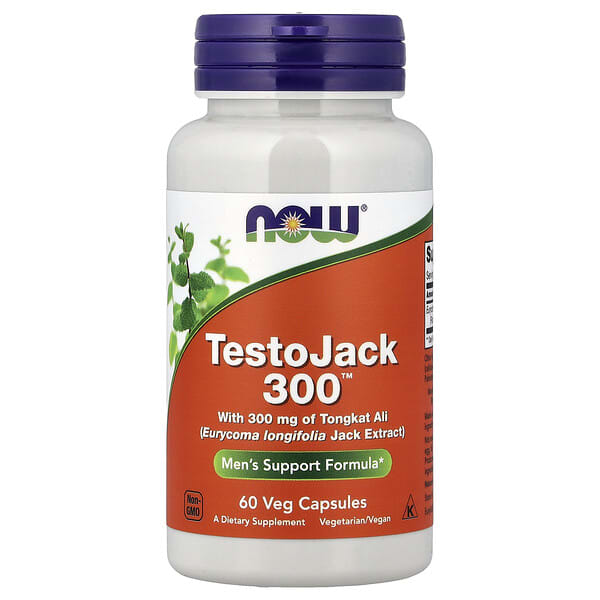 now02202_v_28.jpg TestoJack 300™, эврикома длиннолистая, 300 мг, 60 растительных капсул — NOW Foods