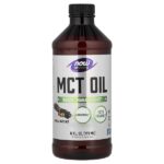 Sports, масло MCT, ваниль и фундук, 473 мл (16 жидк. унций) — NOW Foods