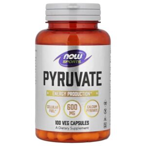 Sports, пируват, 100 растительных капсул — NOW Foods