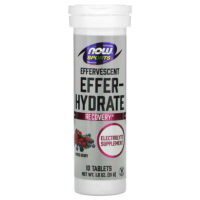 Sports, Effer-Hydrate, восстановление, ассорти ягод, 10 таблеток, 51 г (1,8 унции) — NOW Foods