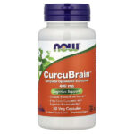 CurcuBrain™, 400 мг, 50 растительных капсул — NOW Foods