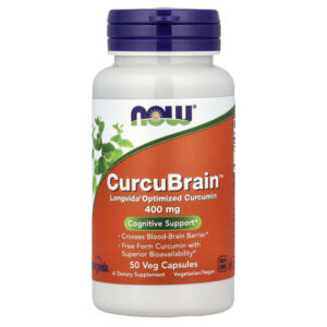 CurcuBrain™, 400 мг, 50 растительных капсул — NOW Foods