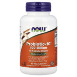 Probiotic-10™, комплекс пробиотиков, 100 млрд КОЕ, 60 растительных капсул — NOW Foods