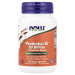 Probiotic-10™, комплекс пробиотиков, 50 млрд КОЕ, 50 растительных капсул — NOW Foods