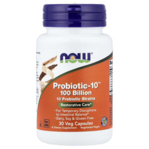 Probiotic-10™, 30 растительных капсул — NOW Foods