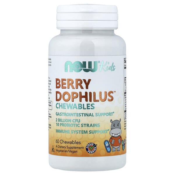 now02936_v_58.jpg Kids, Berry Dophilus™, 60 жевательных таблеток — NOW Foods