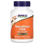 NutraFlora, ФОС (фруктоолигосахарид), чистый порошок, 113 г (4 унции) — NOW Foods