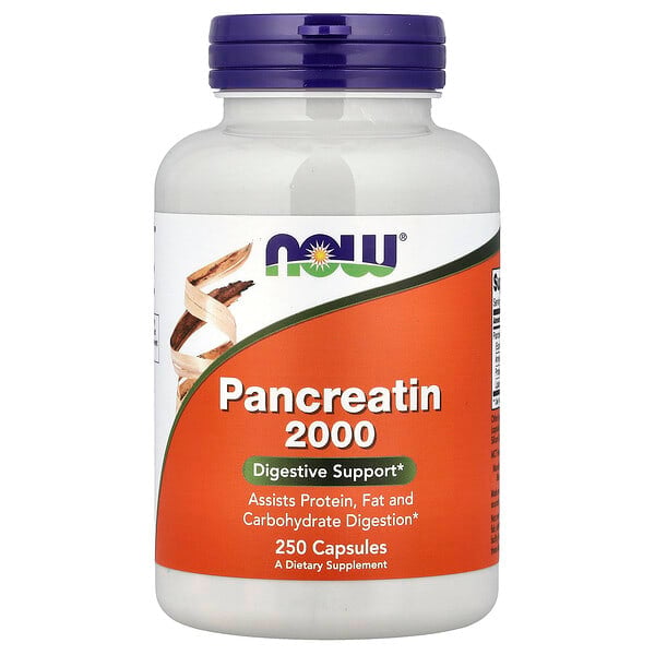 now02946_v_102.jpg панкреатин, 10X — 200 мг, 250 капсул — NOW Foods