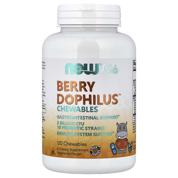 now02949_v_57.jpg Kids, Berry Dophilus™, 120 жевательных таблеток — NOW Foods