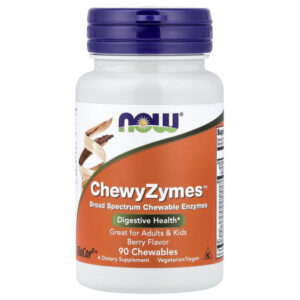 ChewyZymes™, со вкусом ягод, 90 жевательных таблеток — NOW Foods