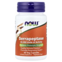 серрапептаза, 60 растительных капсул (27 мг в 1 капсуле) — NOW Foods