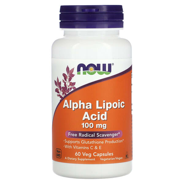 now03040_v_8.jpg Альфа-липоевая кислота, 100 мг, 60 растительных капсул — NOW Foods