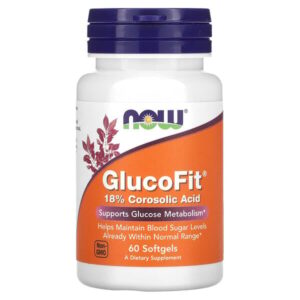 GlucoFit, 60 мягких таблеток (1,334 мг в 1 капсуле) — NOW Foods