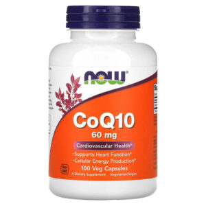 Коэнзим Q10, 60 мг, 180 вегетарианских капсул — NOW Foods